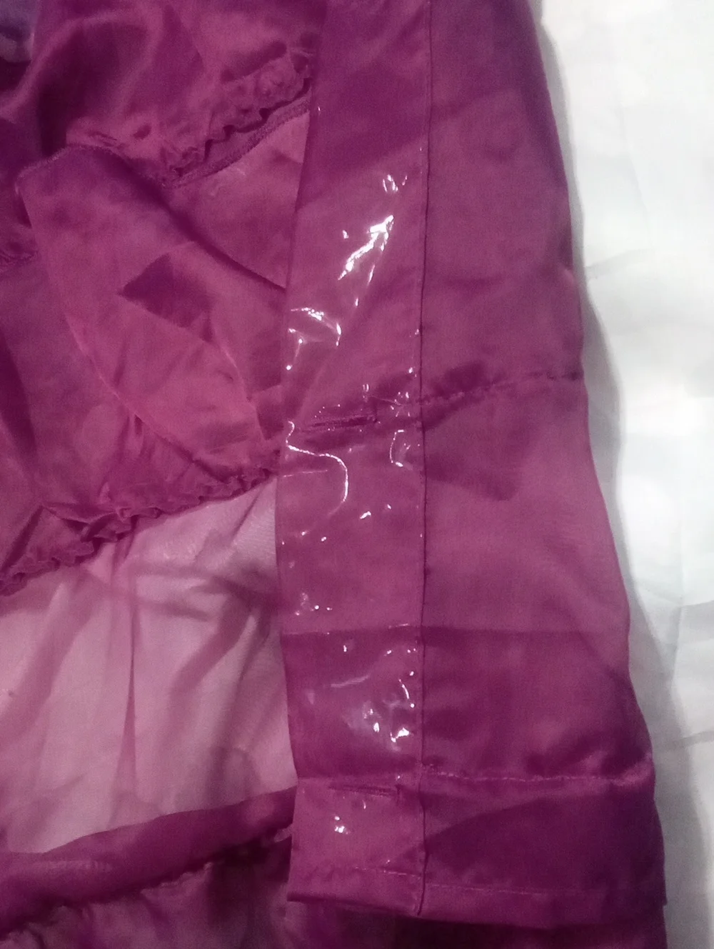 * Ruffled Shower Curtain in Deep Plum